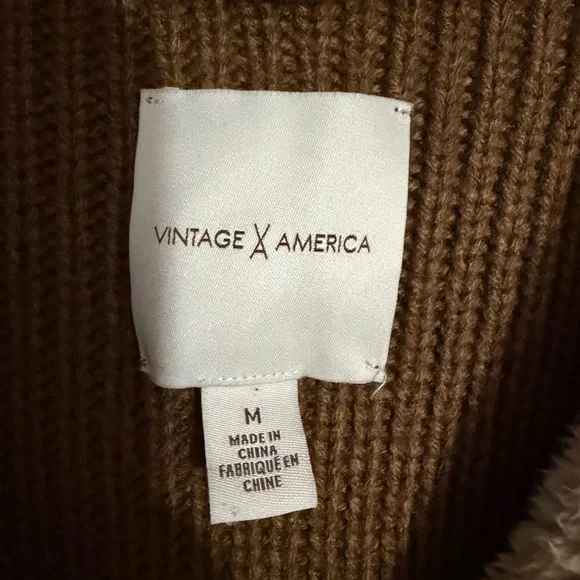 Vintage America Cream and Brown Leopard Cardigan - Picture 4 of 5